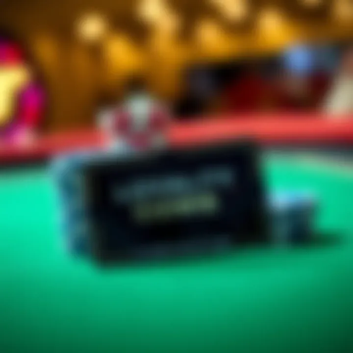 Close-up of a players' loyalty card with chips in the background