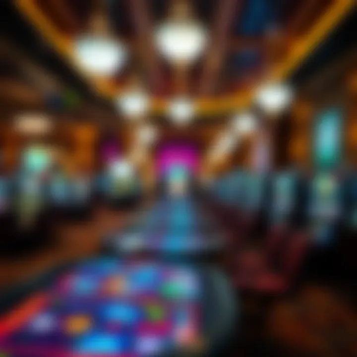 Luxurious casino interior showcasing gaming tables