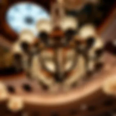 Intricate Design of the Chandelier A close-up view showcasing the intricate design and craftsmanship of the chandelier