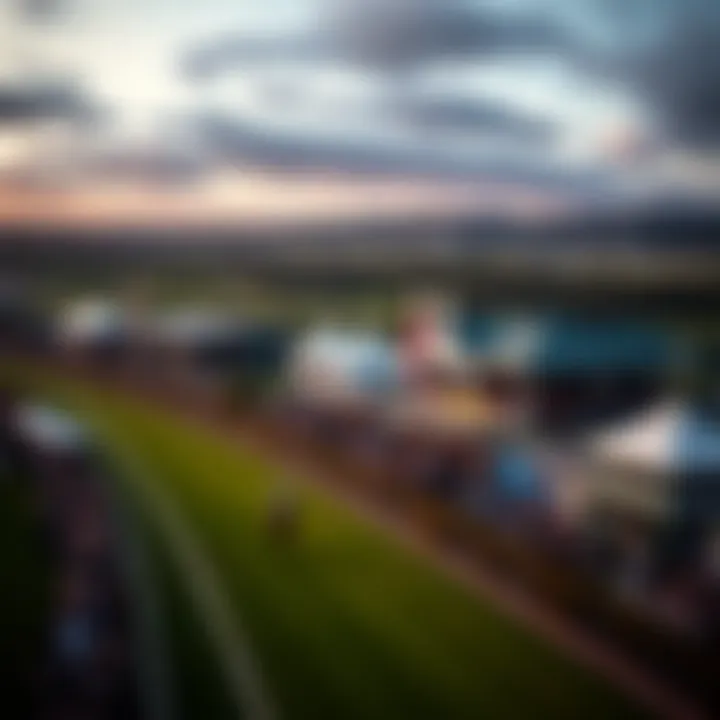 Aerial View of Cheltenham Racecourse Spectacular view of Cheltenham Racecourse during the event