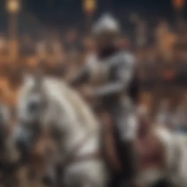 Thrilling Jousting Action Spectacular jousting match at the Tournament of Kings