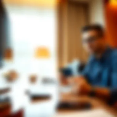 Using the Caesars Credit Card During Travel A traveler using the Caesars Credit Card at a hotel