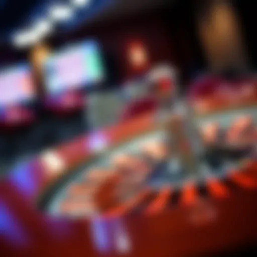 A detailed representation of a roulette wheel with digital elements