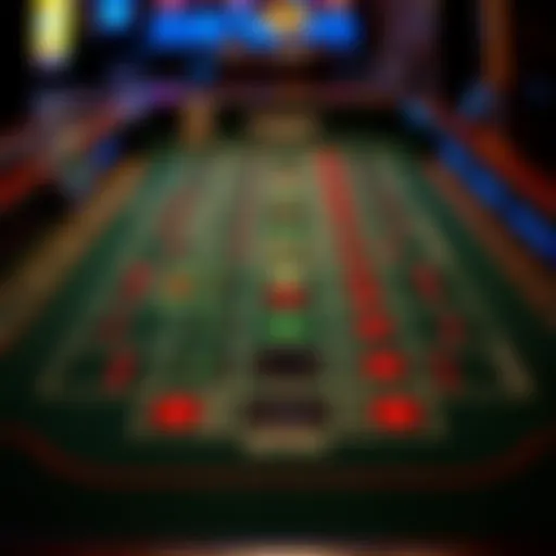 Craps table layout showcasing various betting options