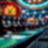 Diverse Online Gambling Games A digital representation of various online gambling games.