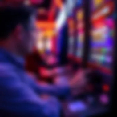 Making Informed Slot Choices Player engaged in making a slot machine choice