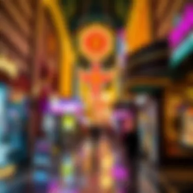 The Vibrant Atmosphere of Vegas Shopping Vibrant shopping atmosphere with animated displays and lights