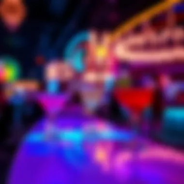 Vibrant atmosphere with colorful cocktails