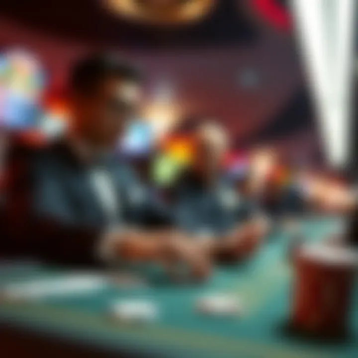 Dynamic illustration of transitioning from virtual poker to real money gaming